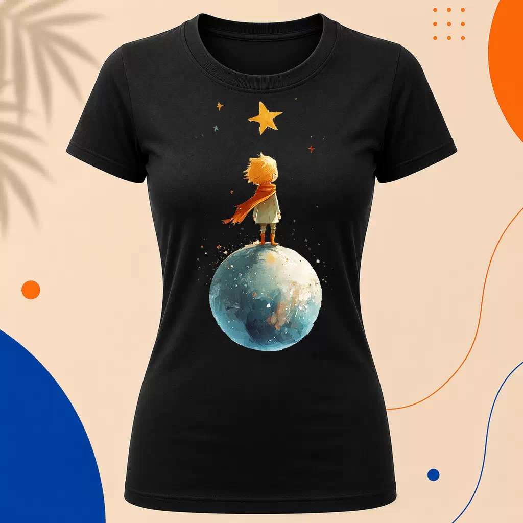 Dámské tričko - Jedna jasná hvězda - Malý princ - Le petit prince